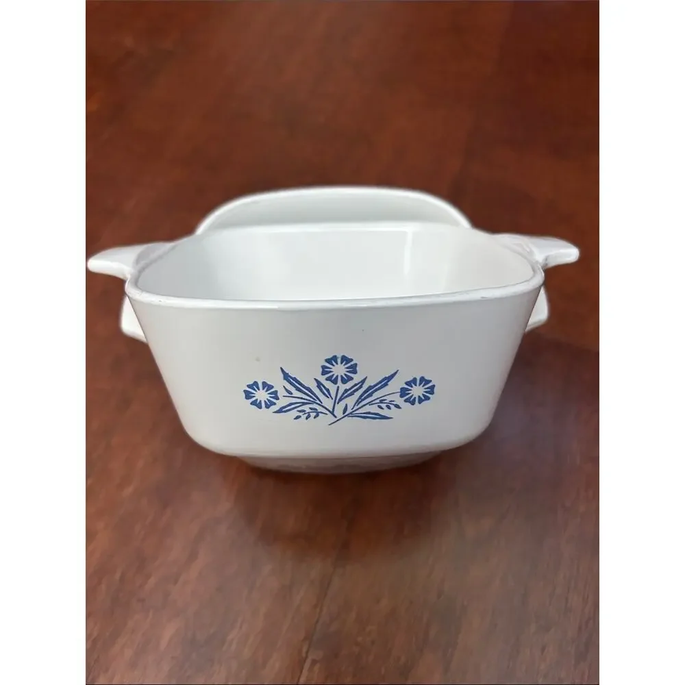 Set of 2 Vintage CorningWare Dishes Featuring the Iconic Blue Corn Pattern